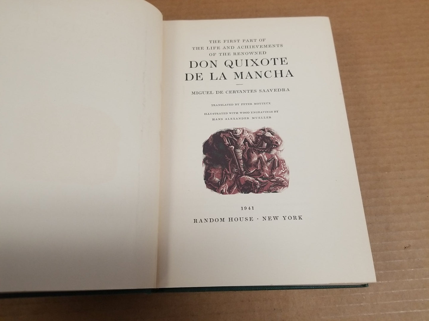 Don Quixote De La Mancha by Miguel De Cervantes Saavedra 1941 Ed HC Illustrated