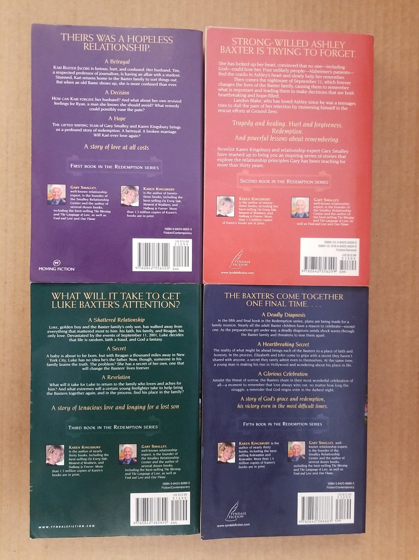 KAREN KINGSBURY with Gary Smalley
Lot of 4 REDEMPTION Series Books